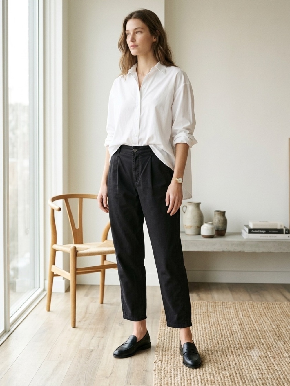 Eileen Fisher Black Organic Cotton Lantern Barrel Ankle Pants - US 16
